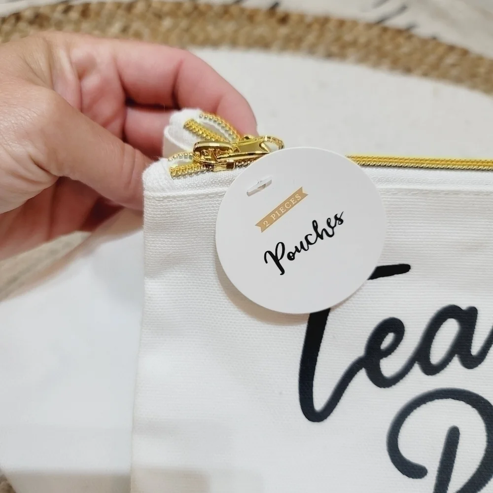 2 PACK OF TEAM BRIDE POUCHES, NEW W TAGS